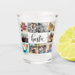 Best friends Bestie 10 photo handwritten modern Shot Glass<br><div class="desc">Showcase the unbreakable bond of friendship with our 'Besties Forever shot glass!</div>