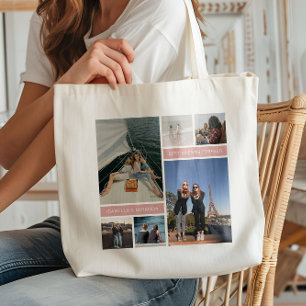 Best Friends Besties 6 Photo Collage Tote Bag