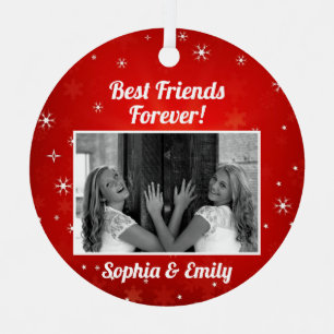 Best Friends Besties BFF Add Photo Names Cute Metal Tree Decoration