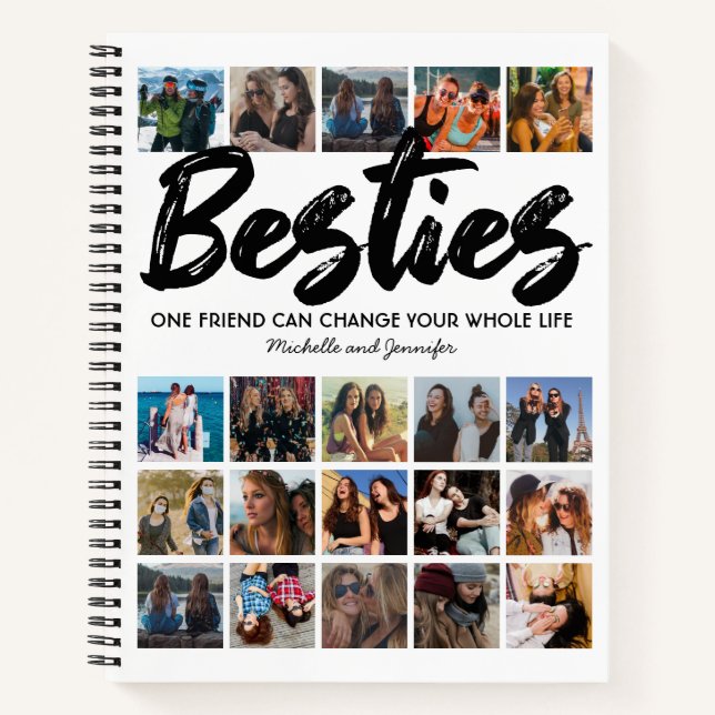 Best Friends | Besties Photo Collage Notebook (Front)