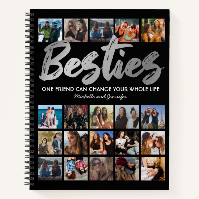 Best Friends | Besties Photo Collage Notebook (Front)