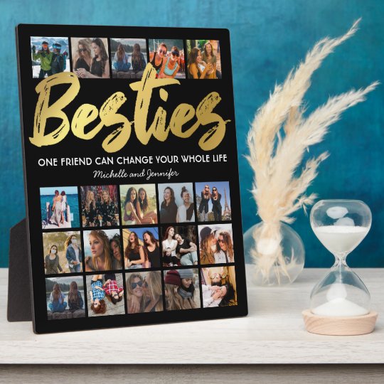Best Friends Besties Photo Collage Plaque Zazzle.co.uk
