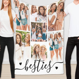 Best Friends Besties Photo Fleece Blanket