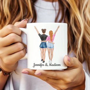 Best Friends BFF Besties Friendship Custom Name Coffee Mug