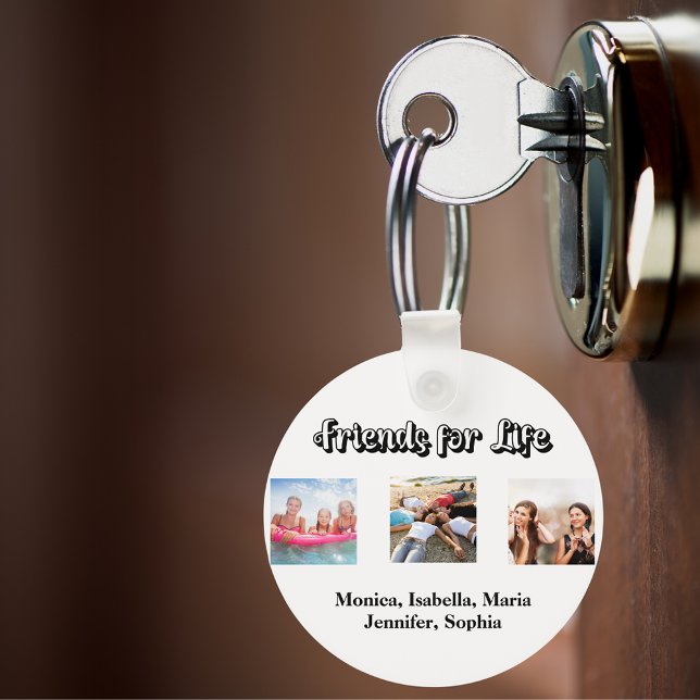 Best friends BFF photo names white Key Ring (Creator Uploaded)
