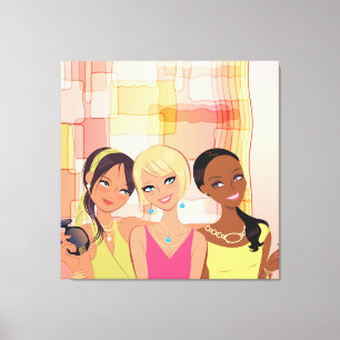 Best Friends BFF Wrapped Canvas