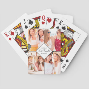 Best Friends BFFs Besties Name Photo Collage Playing Cards