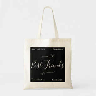 Best Friends Black and White Minimal Modern Tote Bag