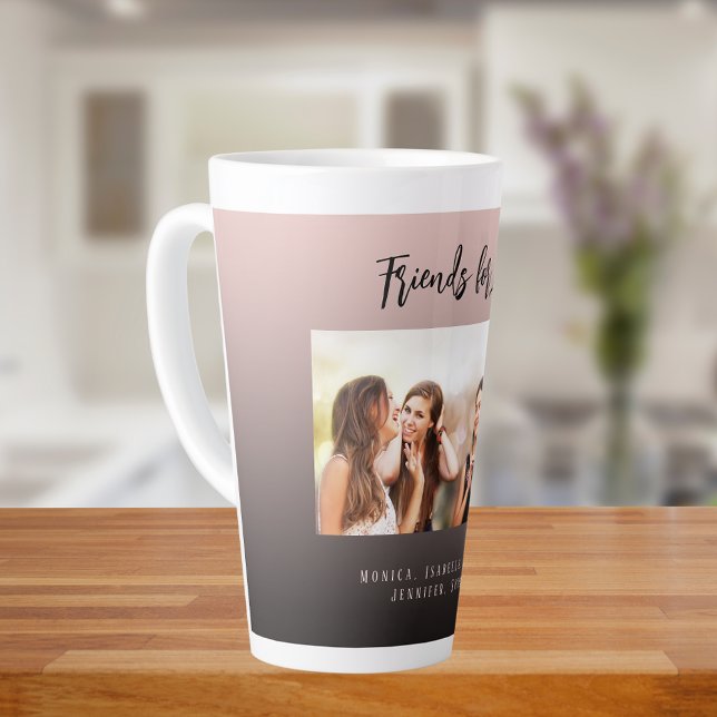 Best friends black brown photo names latte mug (Creator Uploaded)