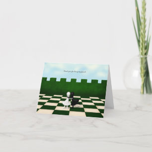 Best Friends Black & White Pawns Hug Personalised Note Card