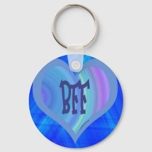 BEST FRIENDS BLUE HEART KEY RING