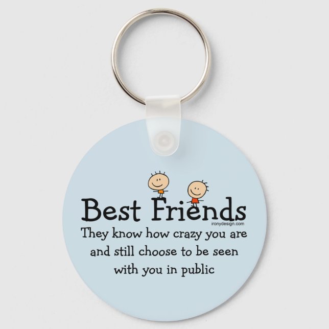 Best Friends Blue Key Ring (Front)