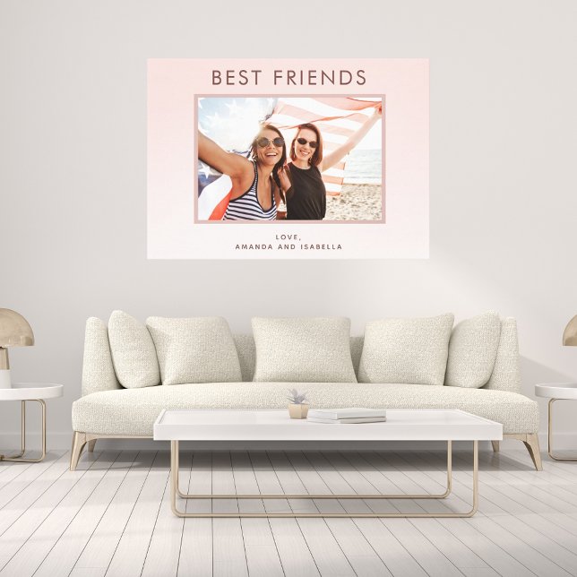 Best friends blush pink rose gold photo canvas print (Creator Uploaded)