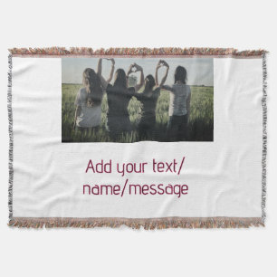 best friends bridesmaid bride girly photo pin text throw blanket
