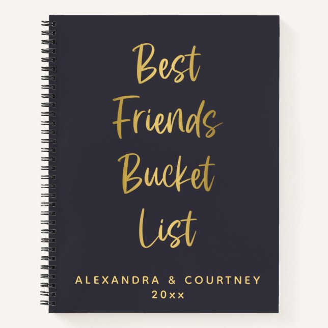 Best Friends Bucket List Adventure Personalised Notebook (Front)