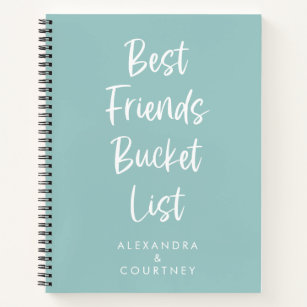 Best Friends Bucket List Personalised Pastel Blue Notebook