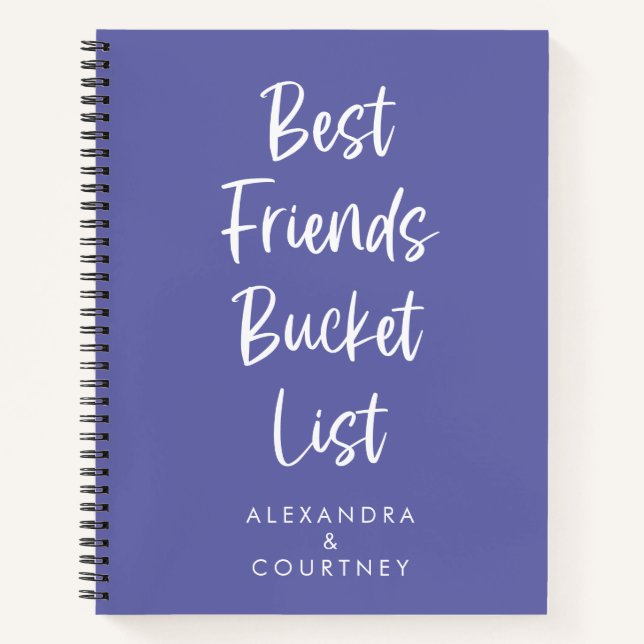 Best Friends Bucket List Personalised Periwinkle Notebook (Front)
