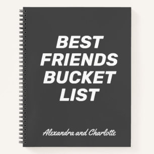 Best Friends Bucket List Simple Personalised Names Notebook