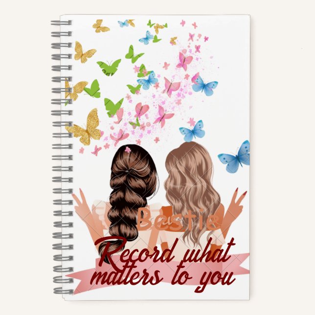 Best Friends Butterfly Notebook - "Spiral Notebook (Front)