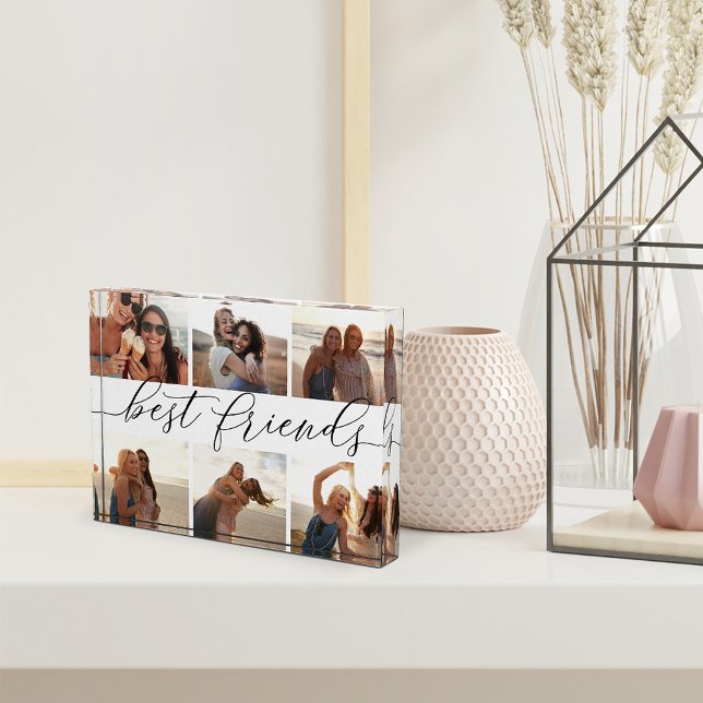 Best Friends Calligraphy Collage Photo Block (Creator Uploaded)