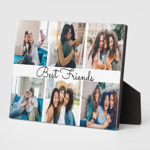 Best Friends Calligraphy   Custom Multiple Photo Plaque