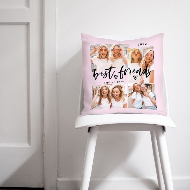 Best Friends | Casual Script and Multi Photo Grid Cushion (Creator Uploaded)