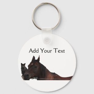 Best Friends Cat and Horse Cuddle Up Key Ring