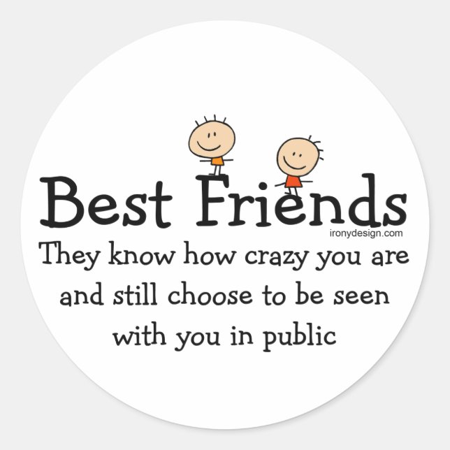 Best Friends Classic Round Sticker (Front)