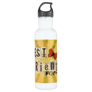Best Friends Collage Word Cutout Vintage Butterfly 710 Ml Water Bottle