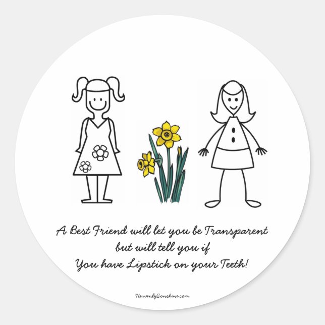 Best Friends Collection Transparent Classic Round Sticker (Front)
