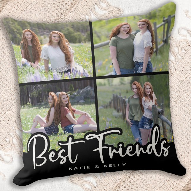 Best Friends Cool Friendship Photo Collage Cushion (Creator Uploaded)