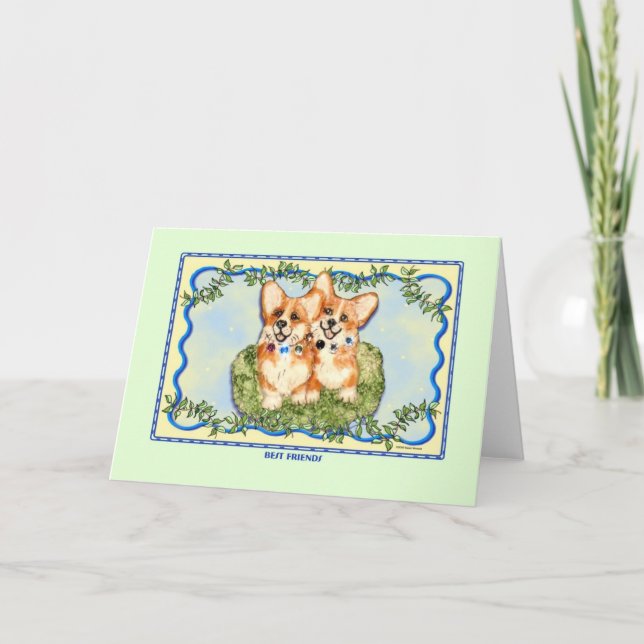 "Best Friends" Corgi Greet Card (Front)
