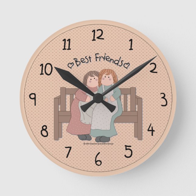 Best friends Country Wall Clock (Front)