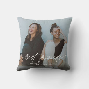 Best Friends Create Your Own Photo Modern Script Cushion