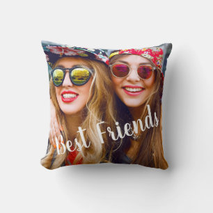 Best Friends Cursive Script Square Photo Cushion