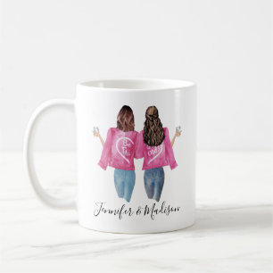 Best Friends Custom Hair BFF Besties Friendship Co Coffee Mug
