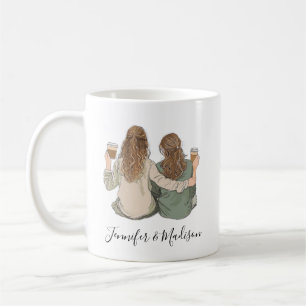 Best Friends Custom Hair BFF Besties Friendship Co Coffee Mug