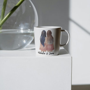 Best Friends Custom Hair BFF Besties Friendship  Coffee Mug