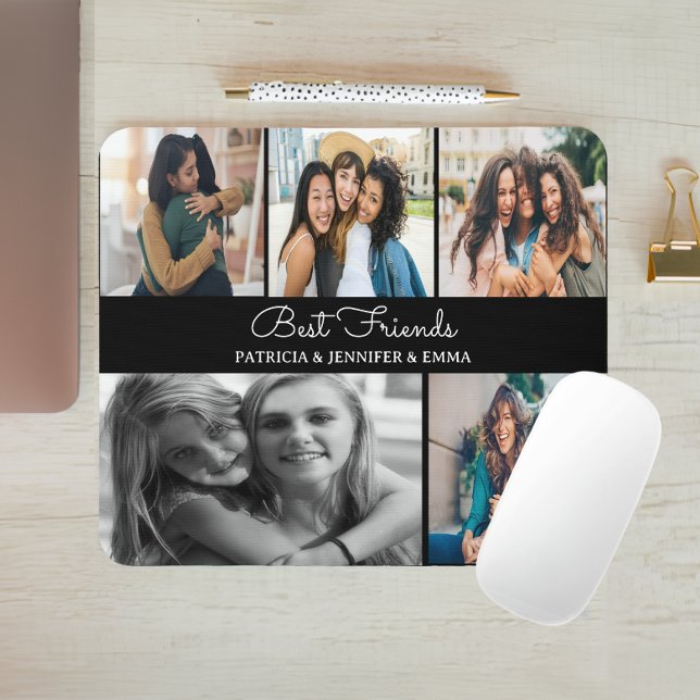 Best Friends | Custom Multiple Photo anniversary Mouse Mat (family photo collage mouse pad
)