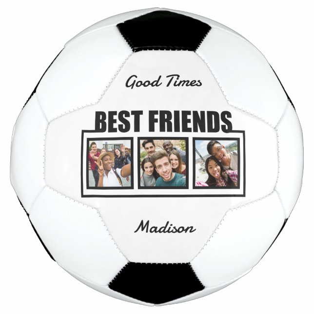 Best Friends custom name, photos & colour Football (Front)