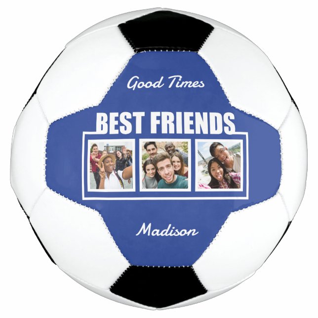Best Friends custom name, photos & colour Football (Front)
