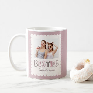 Best Friends Custom Photo Names Besties Coffee Mug