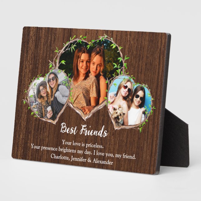 Best Friends Custom Photos & Love Message Plaque (Side)