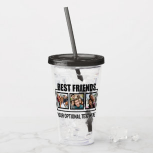 Best Friends custom photos & text Acrylic Tumbler