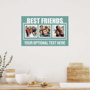 Best Friends custom photos, text & color Poster
