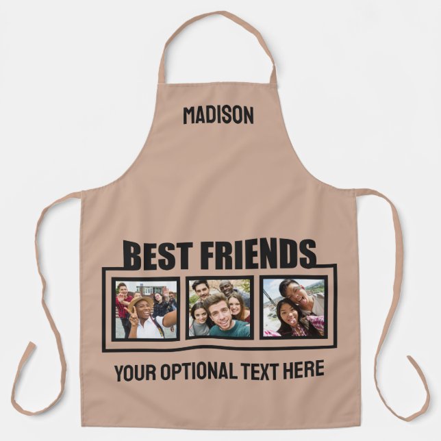 Best Friends custom photos, text & colour Apron (Front)