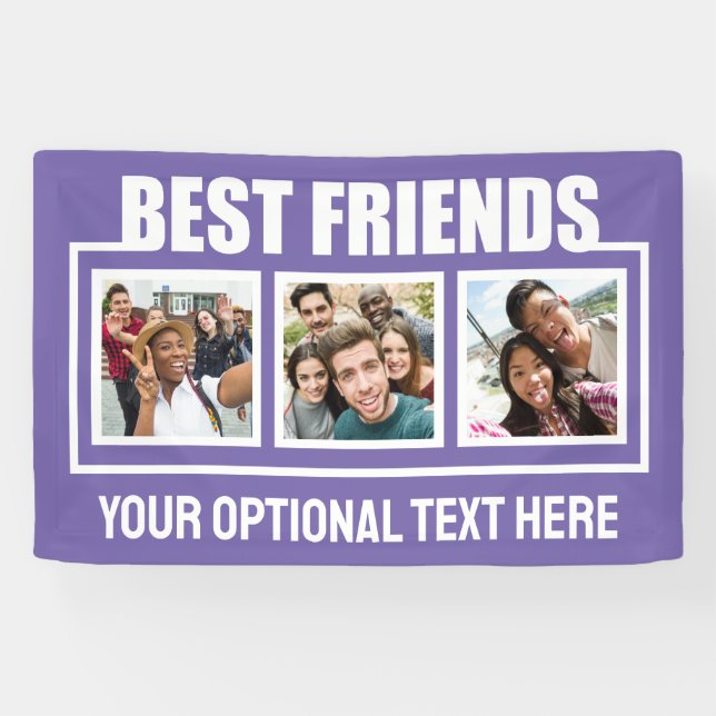 Best Friends custom photos, text & colour Banner (Horizontal)