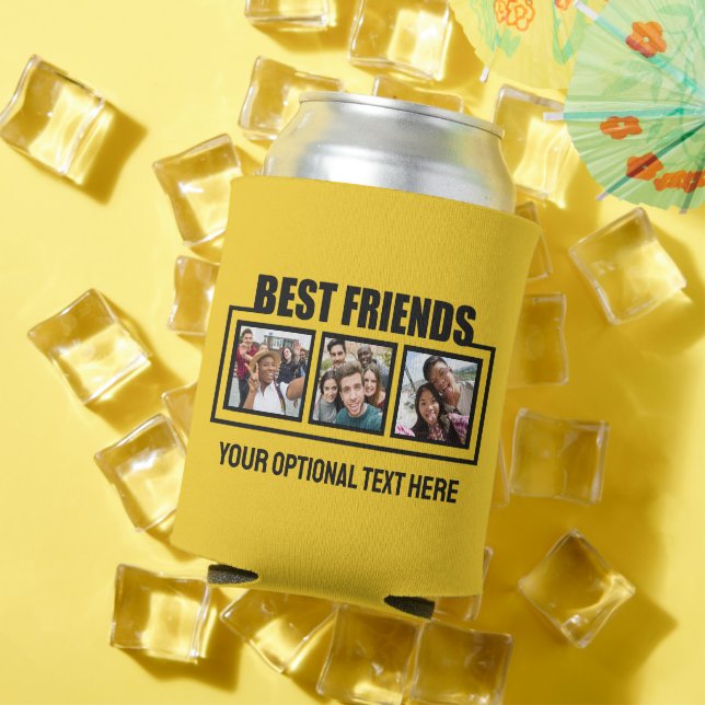 Best Friends custom photos, text & colour Can Cooler (In Situ Summer)