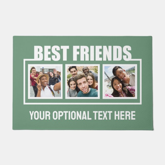 Best Friends custom photos, text & colour Doormat (Front)