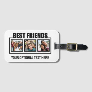 Best Friends custom photos, text & colour Luggage Tag